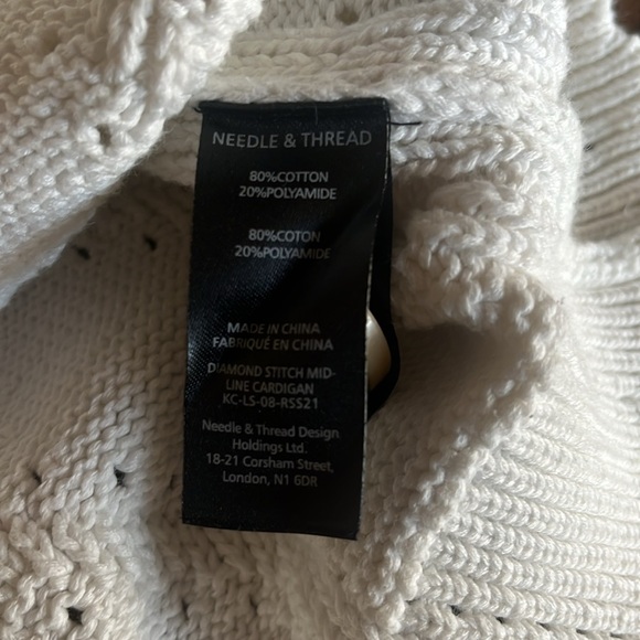 Needle & thread Knitted White Cardigan Oversized Size M - Picture 9 of 11